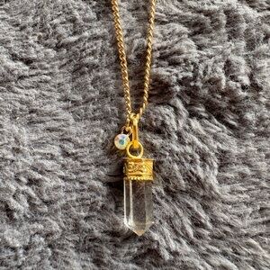 Gold Crystal Pendant Necklace